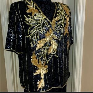 Scalia Sequin Top Silk Beads Romantic #El4